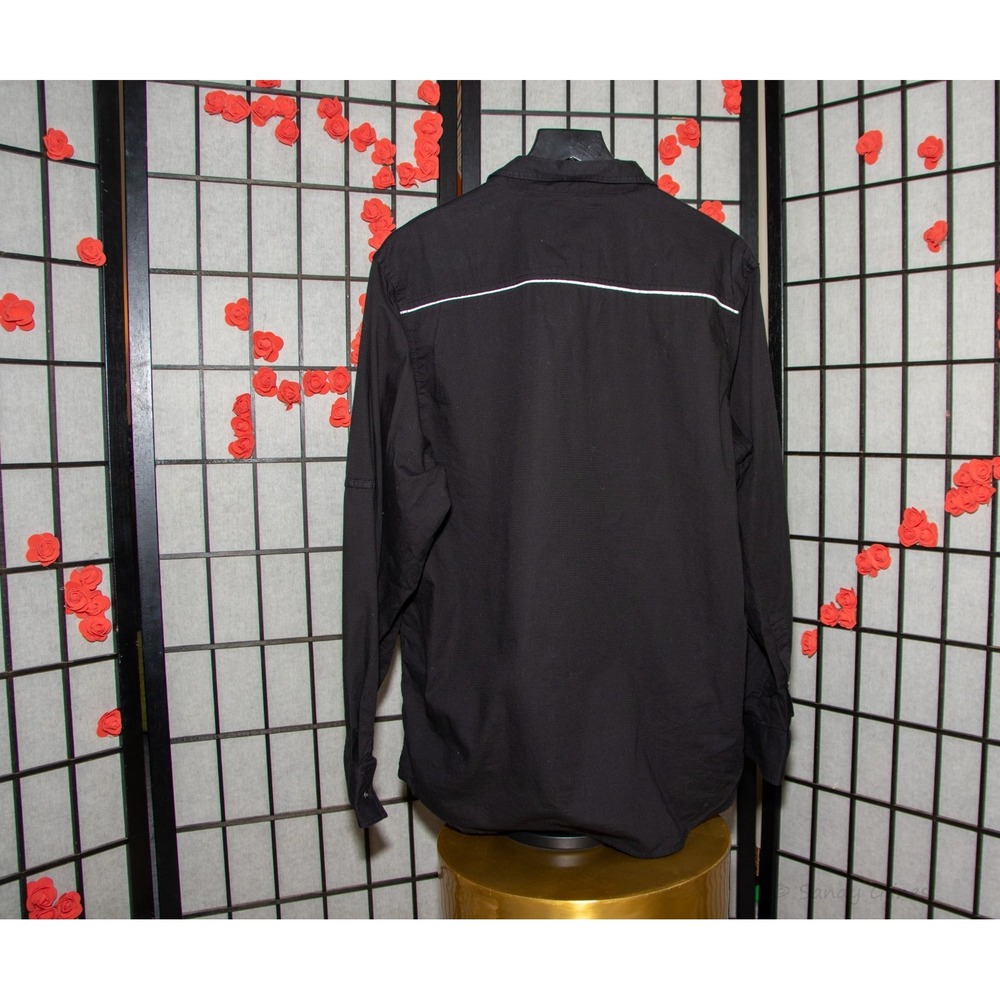 50's Style Elvis Black Western Cowboy Rockabilly Men's Long Sleeve Button XL top - Picture 4 of 8
